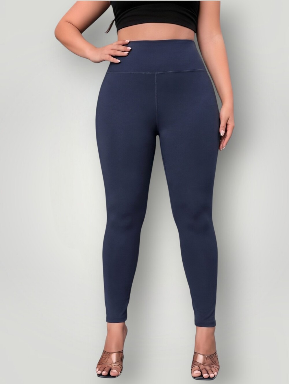 Buffbunny Collection Leggings Women's Small Navy Blue High Waist Compression Squ